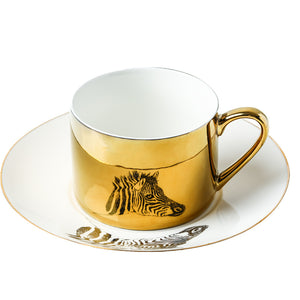 Luxury Ins Nordic Reflection Animal Mirror Ceramic Cup And Saucer Creative Simple Afternoon Tea Home Coffee Mug