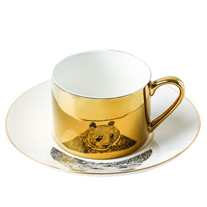 Luxury Ins Nordic Reflection Animal Mirror Ceramic Cup And Saucer Creative Simple Afternoon Tea Home Coffee Mug