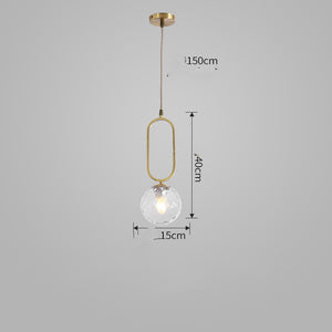 All Copper Nordic Restaurant Lamp Bar Table Chandelier Simple Creative Bedside Lamp Single Head Clothing Store Glass Spherical Lamp