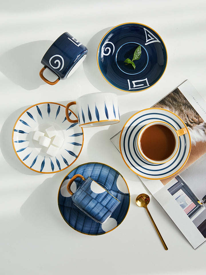 Coffee Cup Small Exquisite Japanese Ceramic Afternoon Tea Cup Saucer Set Home Breakfast Latte Cup