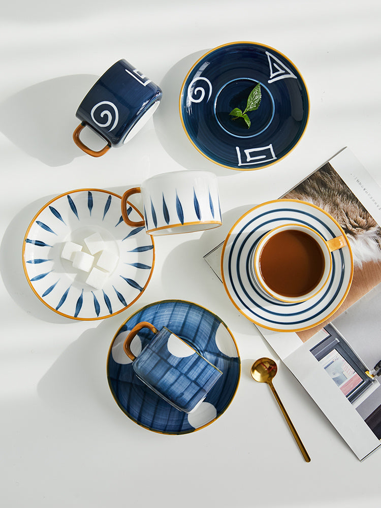 Coffee Cup Small Exquisite Japanese Ceramic Afternoon Tea Cup Saucer Set Home Breakfast Latte Cup