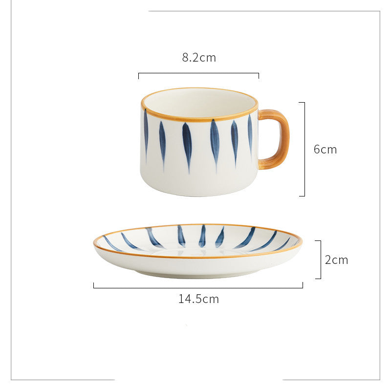 Coffee Cup Small Exquisite Japanese Ceramic Afternoon Tea Cup Saucer Set Home Breakfast Latte Cup