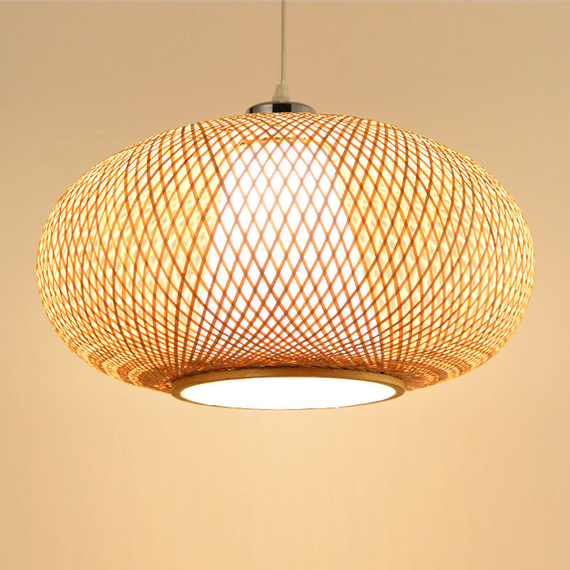 Chinese Style Bamboo Art Bird Cage Chandelier Tea House Cafe Restaurant Lighting