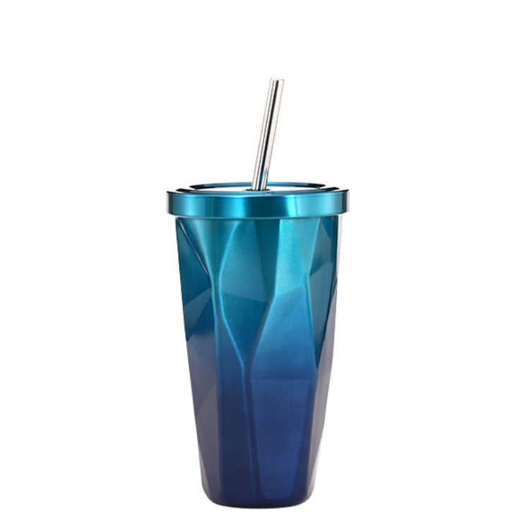 Stainless Steel Straw Double Ice Coffee Cup