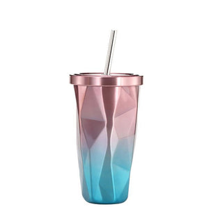 Stainless Steel Straw Double Ice Coffee Cup