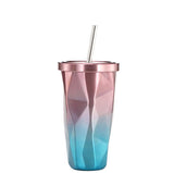 Stainless Steel Straw Double Ice Coffee Cup