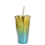 Stainless Steel Straw Double Ice Coffee Cup