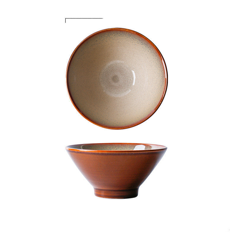 Kiln-style Household Ceramic Large Rice Bowl Noodle Bowl Restaurant Retro Salad Bowl Hat Bowl Soup Bowl Dessert Bowl