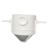 Stainless Steel Portable Coffee Filter Cup - Foldable, Hand-Flush Design with Ear Hook for Easy Hanging, No Paper Needed