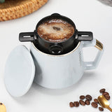 Stainless Steel Portable Coffee Filter Cup - Foldable, Hand-Flush Design with Ear Hook for Easy Hanging, No Paper Needed
