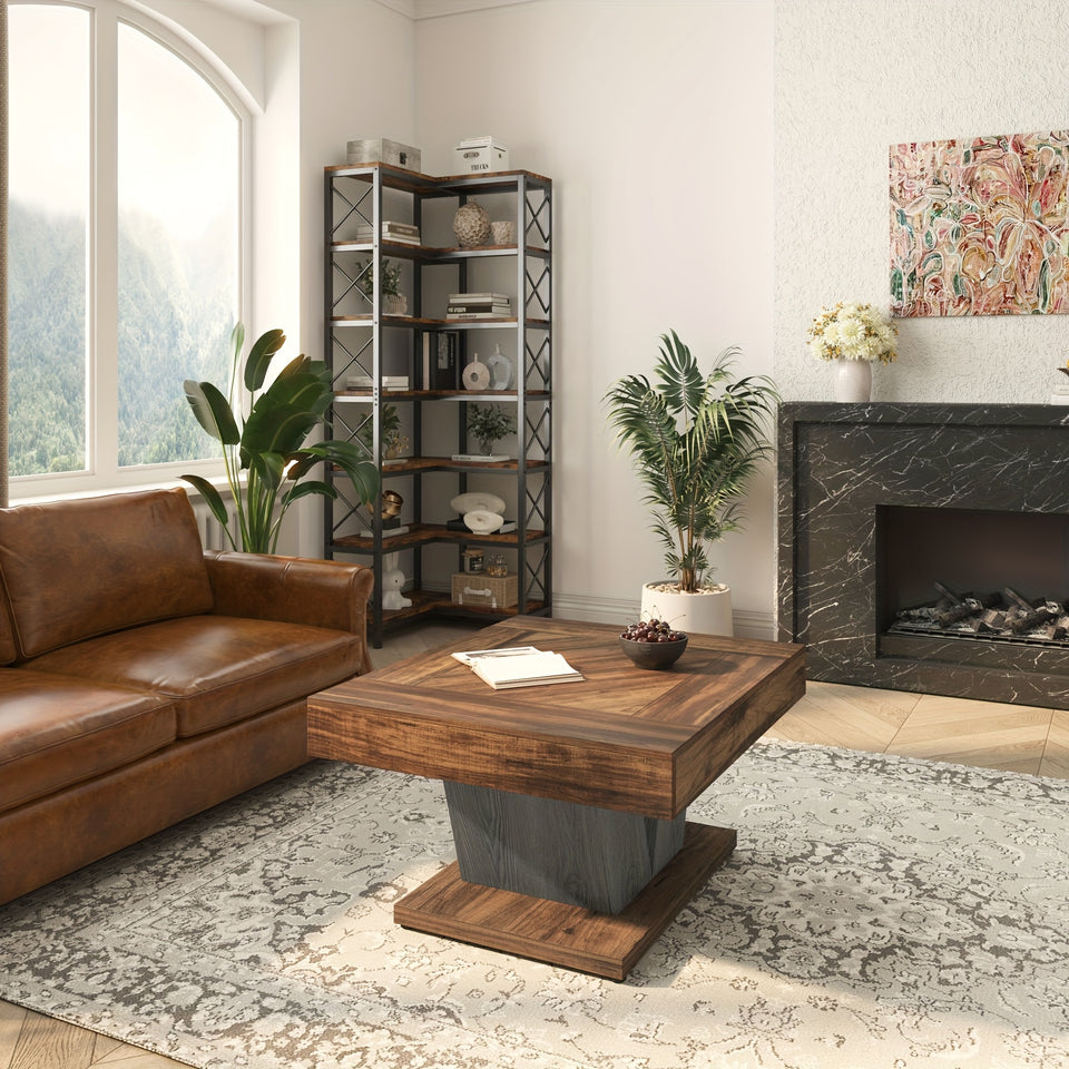 Modern Wood Square Coffee Table - 31.5" Center Table for Living Room, Cocktail Tea Table, Accent Table with Stylish Design and Ample Space