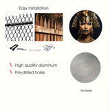 1pc Large 20x20cm Round Reusable Aluminum Metal Wall Art - Egyptian-Inspired Home Decor for Living Room, Coffee Shop, Office - Unique Wall Decoration with Reusable Design
