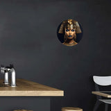 1pc Large 20x20cm Round Reusable Aluminum Metal Wall Art - Egyptian-Inspired Home Decor for Living Room, Coffee Shop, Office - Unique Wall Decoration with Reusable Design