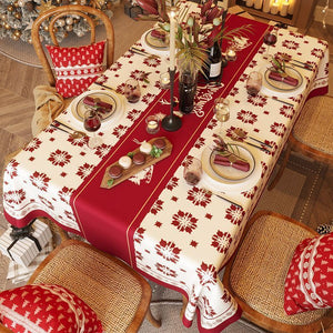 Christmas Red Tablecloth Festive Coffee Table Rectangular