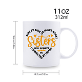 1pc 3A Grade Sister's Funny Mug - White Ceramic 11 oz Coffee Mug with Heartwarming Quote for Birthday, Holiday, Christmas, New Year Gift