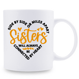 1pc 3A Grade Sister's Funny Mug - White Ceramic 11 oz Coffee Mug with Heartwarming Quote for Birthday, Holiday, Christmas, New Year Gift
