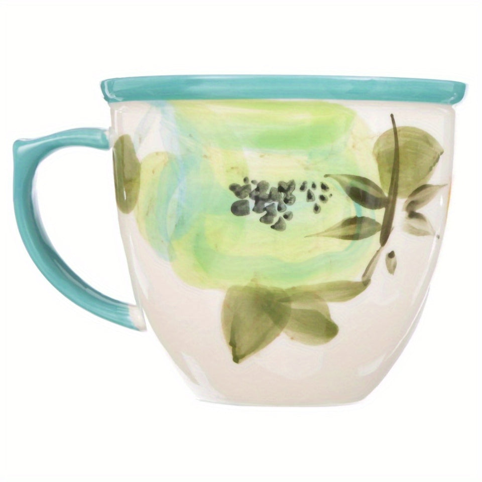 The Pioneer Woman Vintage Bloom Turquoise Cermaic 4-Piece 16-Ounce Coffee Mug Set