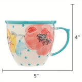 The Pioneer Woman Vintage Bloom Turquoise Cermaic 4-Piece 16-Ounce Coffee Mug Set