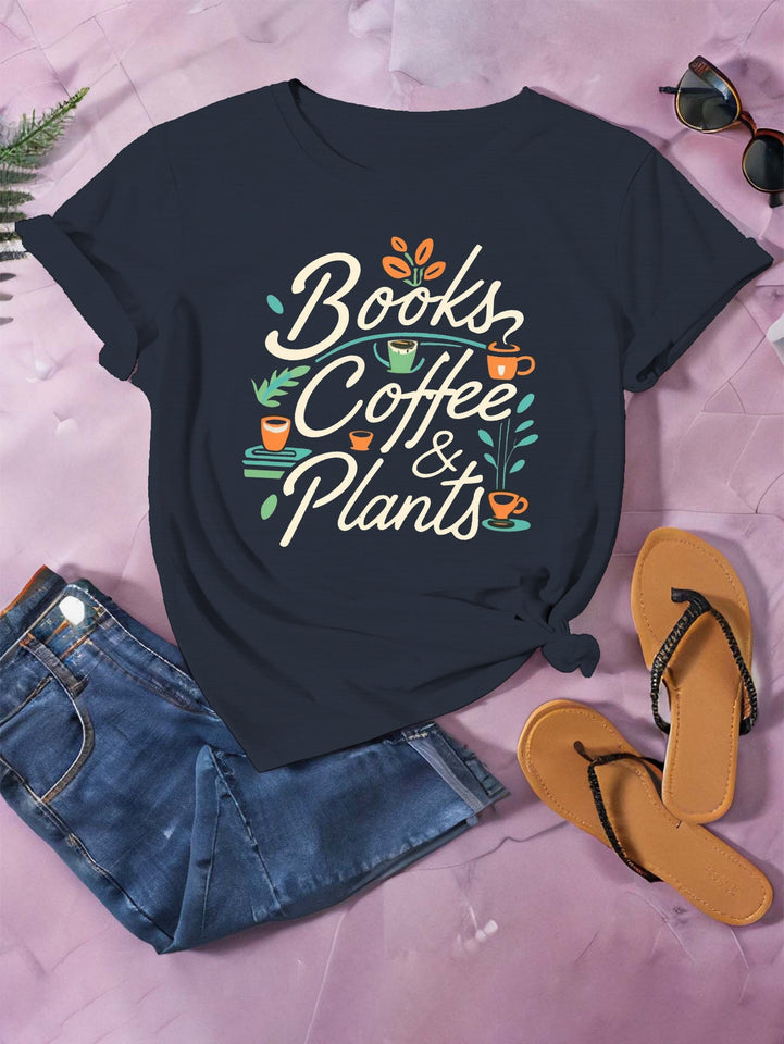 BOOKS COFFEE PLANTS women's comfit t-shirt