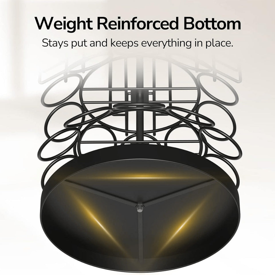 ULG K Cup & Tea Bag Holder, Spins 360-Degrees Storages 20/30 K-cups and 60 Tea Bags- Tea Organizer for Tea Bags & Coffee Pod Carousel Stand for Kitchen Office Countertop Coffee Bar or Coffee Station, Black