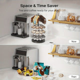 ULG K Cup & Tea Bag Holder, Spins 360-Degrees Storages 20/30 K-cups and 60 Tea Bags- Tea Organizer for Tea Bags & Coffee Pod Carousel Stand for Kitchen Office Countertop Coffee Bar or Coffee Station, Black