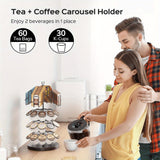 ULG K Cup & Tea Bag Holder, Spins 360-Degrees Storages 20/30 K-cups and 60 Tea Bags- Tea Organizer for Tea Bags & Coffee Pod Carousel Stand for Kitchen Office Countertop Coffee Bar or Coffee Station, Black