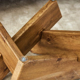 Circular glass coffee table, 33.4-inch modern and distinctive design tea table. Tempered glass countertop, wood colored MDF table legs. Suitable for living rooms and farmhouses Christmas, Halloween Gift