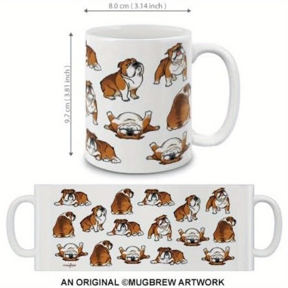 English Bulldog Funny Playful Postures Ceramic Coffee Mug Tea Cup, 11 OZ