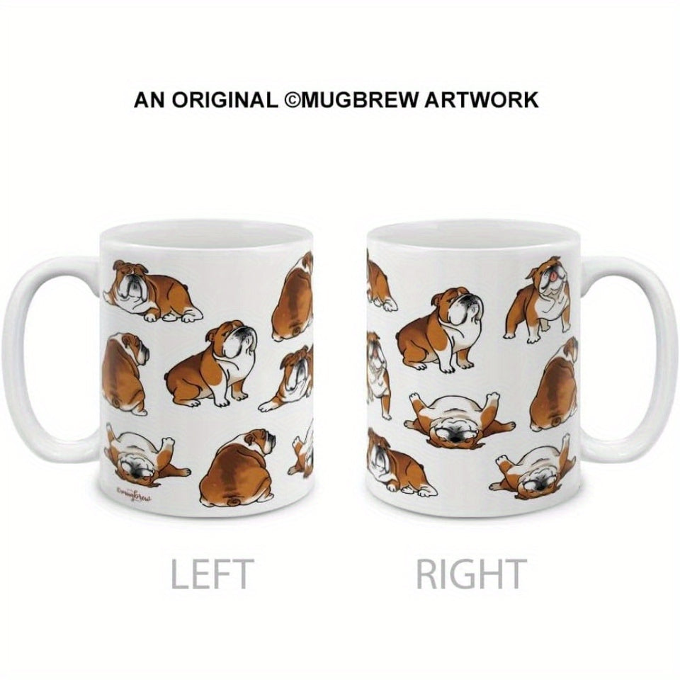 English Bulldog Funny Playful Postures Ceramic Coffee Mug Tea Cup, 11 OZ