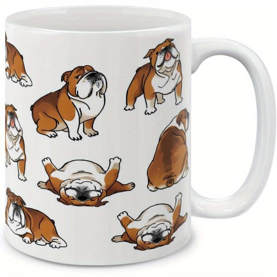 English Bulldog Funny Playful Postures Ceramic Coffee Mug Tea Cup, 11 OZ