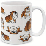 English Bulldog Funny Playful Postures Ceramic Coffee Mug Tea Cup, 11 OZ