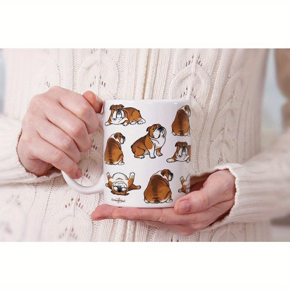 English Bulldog Funny Playful Postures Ceramic Coffee Mug Tea Cup, 11 OZ