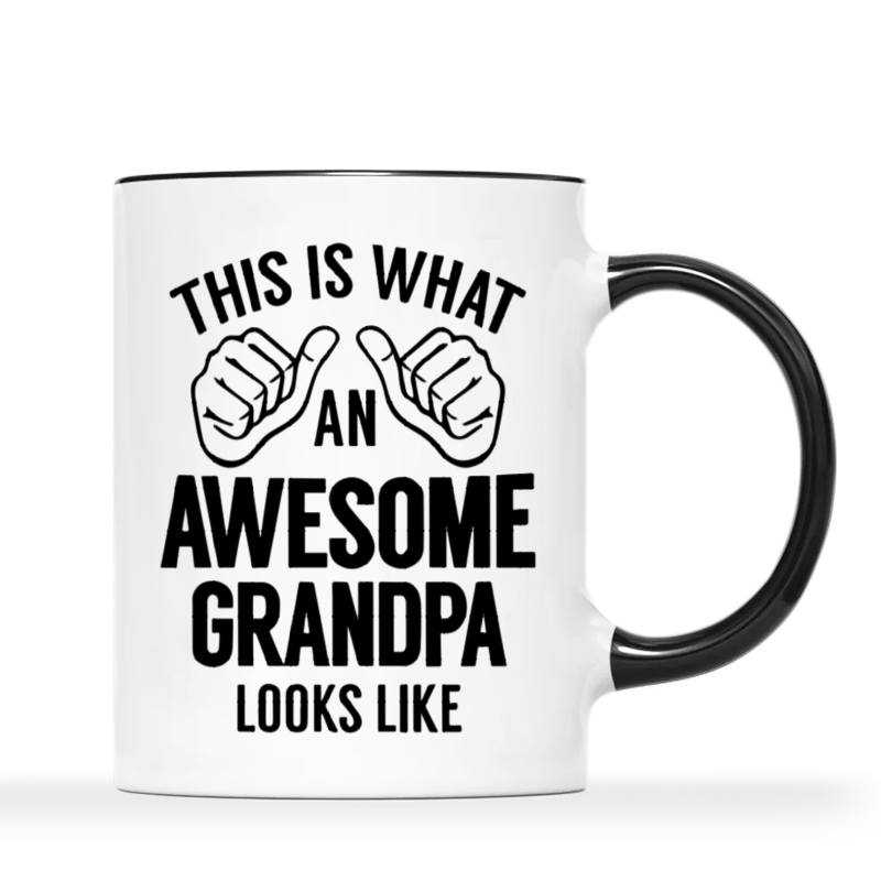 1 piece, 3A grade, THIS IS WHAT AN AWESOME GRANDPA LOOKS LIKE, warmly mug for grandpa, 11 oz ceramic mug, gift coffee mug, best birthday gift of tea cup, gift coffee cup for Men