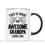 1 piece, 3A grade, THIS IS WHAT AN AWESOME GRANDPA LOOKS LIKE, warmly mug for grandpa, 11 oz ceramic mug, gift coffee mug, best birthday gift of tea cup, gift coffee cup for Men