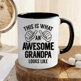 1 piece, 3A grade, THIS IS WHAT AN AWESOME GRANDPA LOOKS LIKE, warmly mug for grandpa, 11 oz ceramic mug, gift coffee mug, best birthday gift of tea cup, gift coffee cup for Men