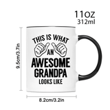 1 piece, 3A grade, THIS IS WHAT AN AWESOME GRANDPA LOOKS LIKE, warmly mug for grandpa, 11 oz ceramic mug, gift coffee mug, best birthday gift of tea cup, gift coffee cup for Men