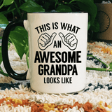 1 piece, 3A grade, THIS IS WHAT AN AWESOME GRANDPA LOOKS LIKE, warmly mug for grandpa, 11 oz ceramic mug, gift coffee mug, best birthday gift of tea cup, gift coffee cup for Men