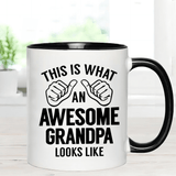 1 piece, 3A grade, THIS IS WHAT AN AWESOME GRANDPA LOOKS LIKE, warmly mug for grandpa, 11 oz ceramic mug, gift coffee mug, best birthday gift of tea cup, gift coffee cup for Men
