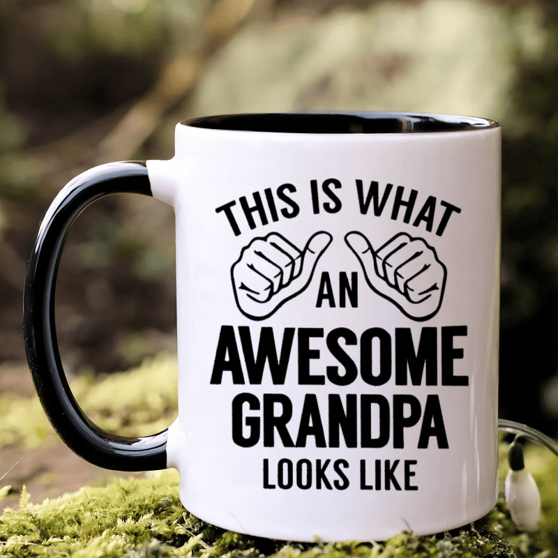 1 piece, 3A grade, THIS IS WHAT AN AWESOME GRANDPA LOOKS LIKE, warmly mug for grandpa, 11 oz ceramic mug, gift coffee mug, best birthday gift of tea cup, gift coffee cup for Men