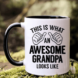 1 piece, 3A grade, THIS IS WHAT AN AWESOME GRANDPA LOOKS LIKE, warmly mug for grandpa, 11 oz ceramic mug, gift coffee mug, best birthday gift of tea cup, gift coffee cup for Men