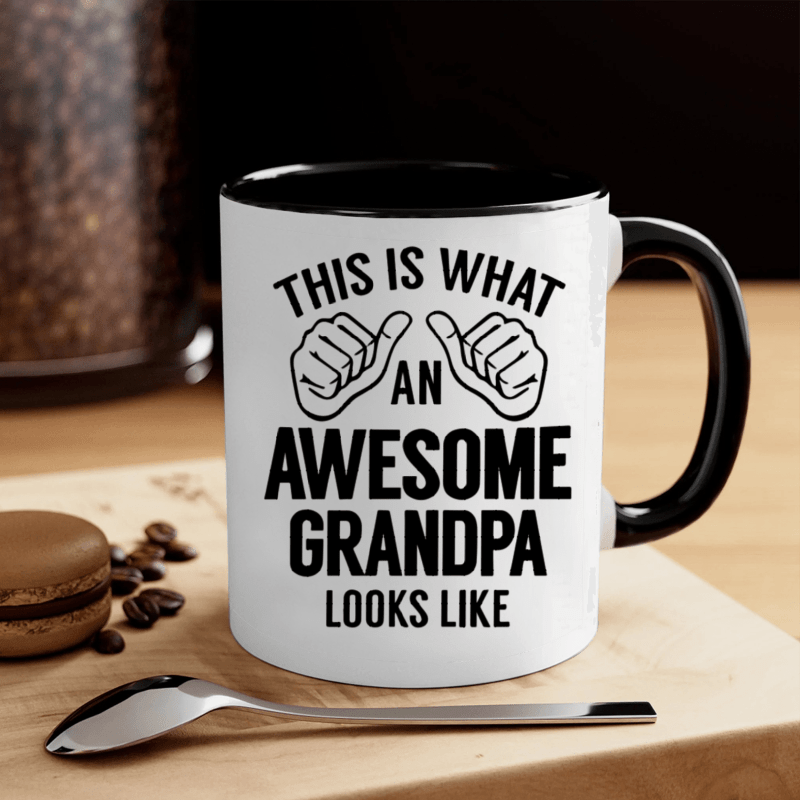 1 piece, 3A grade, THIS IS WHAT AN AWESOME GRANDPA LOOKS LIKE, warmly mug for grandpa, 11 oz ceramic mug, gift coffee mug, best birthday gift of tea cup, gift coffee cup for Men