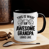1 piece, 3A grade, THIS IS WHAT AN AWESOME GRANDPA LOOKS LIKE, warmly mug for grandpa, 11 oz ceramic mug, gift coffee mug, best birthday gift of tea cup, gift coffee cup for Men