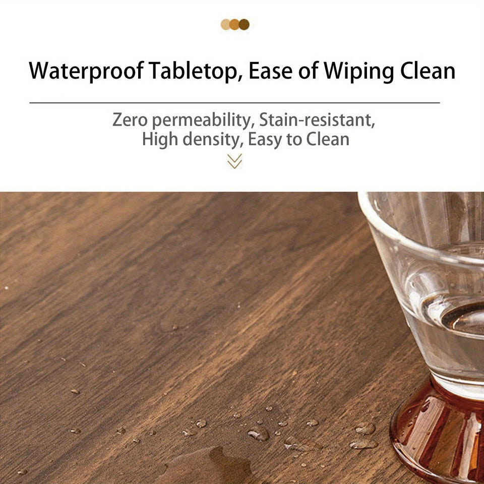 Set of 2 Modern Square Coffee Table Set for Living Room, Easy Assembly Nesting Coffee Tables, Walnut Color Circle End Side Table