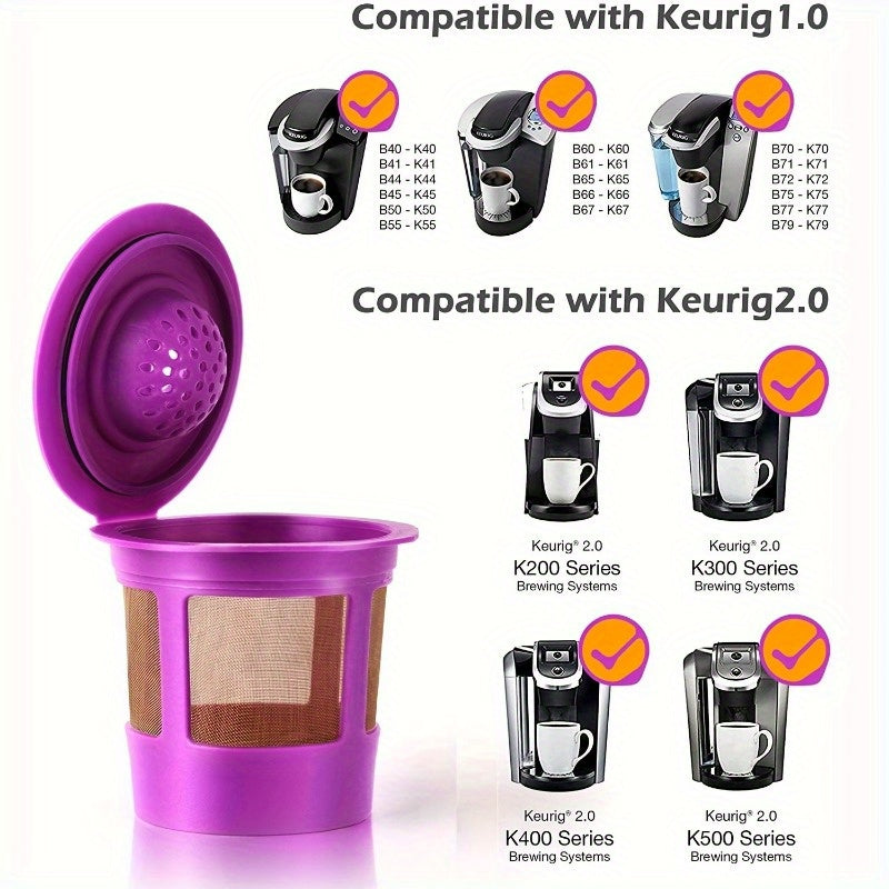 4pcs Sustainable Reusable K Cups For Keurig - Bpa-Free, Fit Coffee Filters Compatible With 1.0 & 2.0 Brewers - Easy Clean
