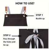 [Oil Resistant Unisex Apron Multi-Purpose] 1 piece waterproof and oil resistant apron with pockets - unisex apron - perfect for coffee bars, restaurants, and multi-purpose use