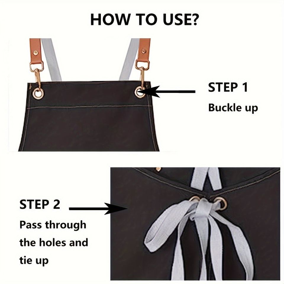 [Oil Resistant Unisex Apron Multi-Purpose] 1 piece waterproof and oil resistant apron with pockets - unisex apron - perfect for coffee bars, restaurants, and multi-purpose use