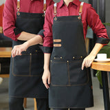 [Oil Resistant Unisex Apron Multi-Purpose] 1 piece waterproof and oil resistant apron with pockets - unisex apron - perfect for coffee bars, restaurants, and multi-purpose use