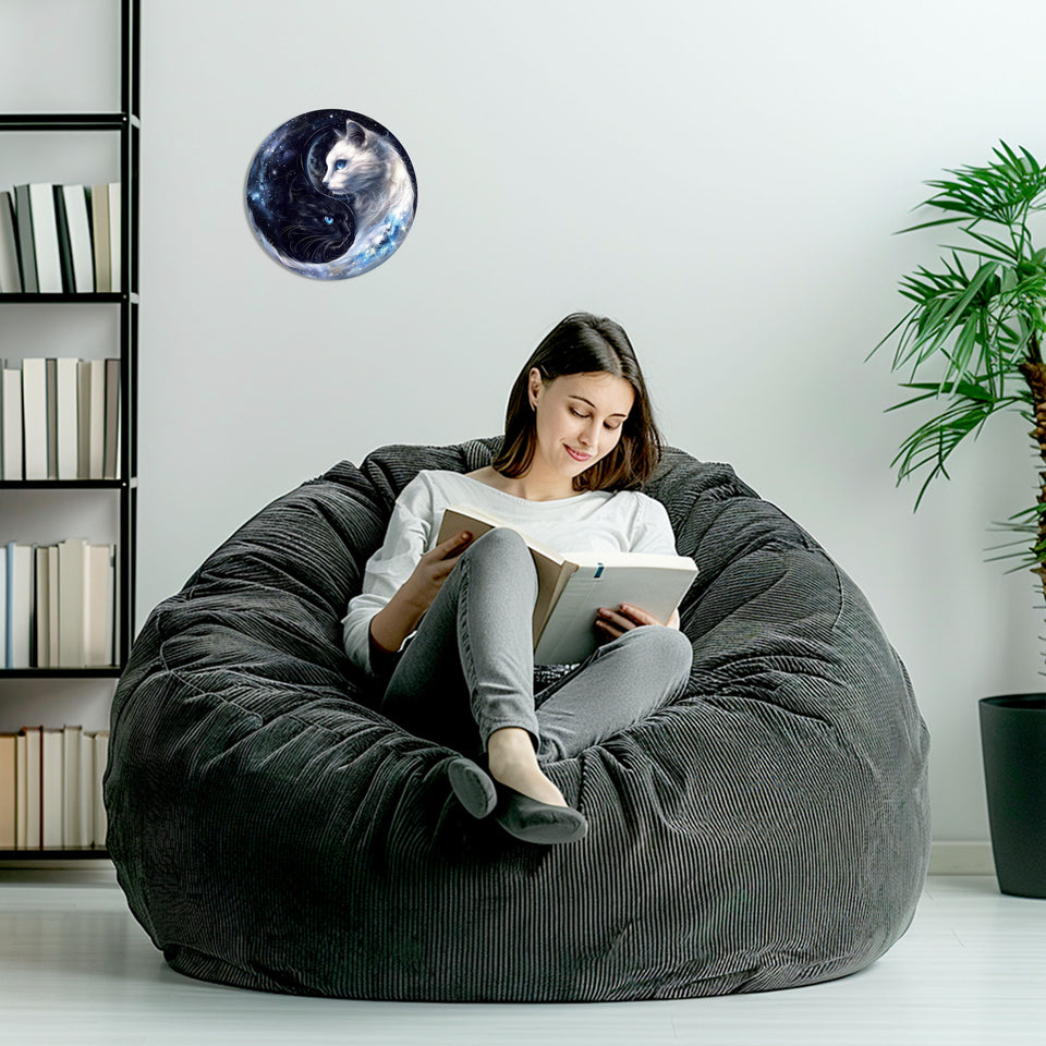 Charming Cat-Themed Aluminum Wall Sign - 8X8 Inch Round Wreath Decor For Home, Office, Kitchen & Coffee Shops - Perfect Gift For Holidays & Special Occasions