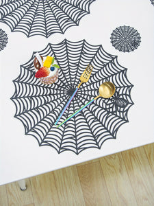 PVC Spider Web Placemats - 1pc Black Hollow Non-Slip Insulation Mat for Halloween Decor, Kitchen, Dining Table, Restaurant