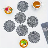 PVC Spider Web Placemats - 1pc Black Hollow Non-Slip Insulation Mat for Halloween Decor, Kitchen, Dining Table, Restaurant